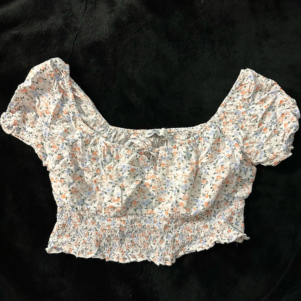 Hollister Floral Ruched Crop Top